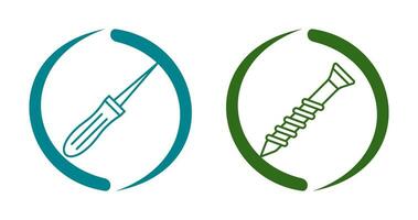 poinçon et vis icône vecteur