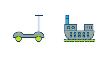 scootie et cargaison navire icône vecteur