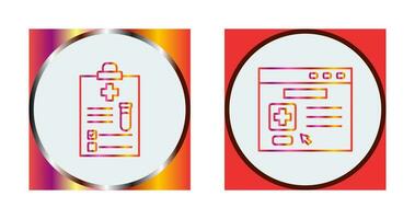 médical rapport et navigateur icône vecteur
