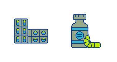 aspirine et vitamines icône vecteur