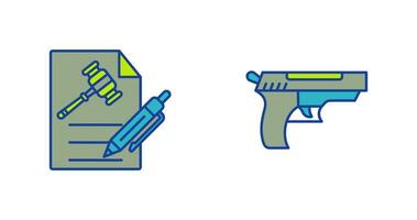 fichier et pistolet icône vecteur