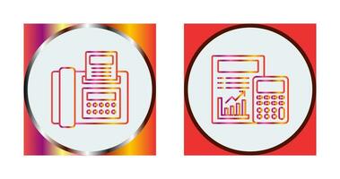 fax et calculateur icône vecteur