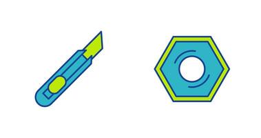 Stationnaire couteau et écrou icône vecteur