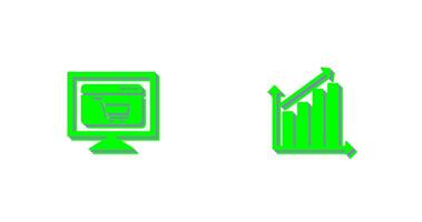 commerce électronique site Internet et en hausse statistiques icône vecteur