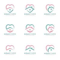 Maison médicale logo set icône vecteur illustration design