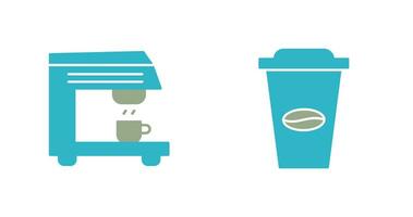 café machine et café tasse icône vecteur
