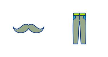 moustache Hommes un pantalon icône vecteur