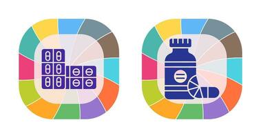 aspirine et vitamines icône vecteur