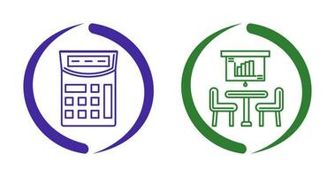 calculatrice et réunion icône vecteur