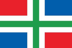 drapeau de la région de groningen aux pays-bas officiellement vecteur