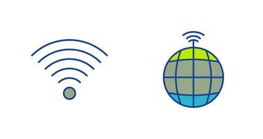 signal sur utilisateur et global signaux icône vecteur