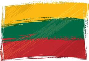drapeau national lituanien créé dans le style grunge vecteur