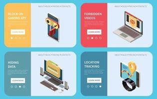 bannières Web de contrôle parental vecteur