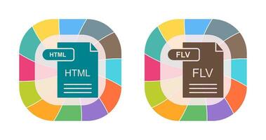 html et flv icône vecteur