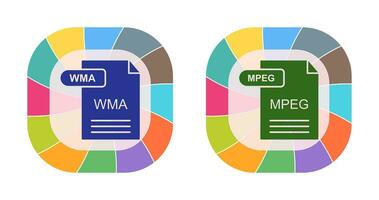 wma et mpeg icône vecteur