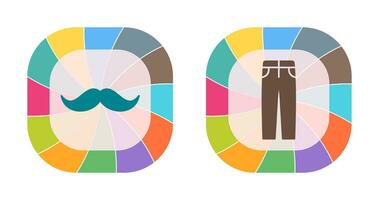 moustache Hommes un pantalon icône vecteur