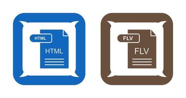 html et flv icône vecteur