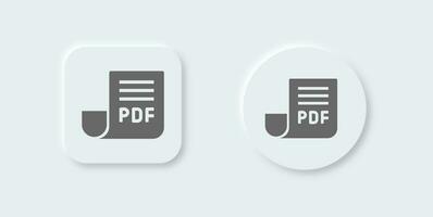 pdf solide icône dans néomorphe conception style. format panneaux vecteur illustration.