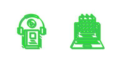 calendrier et l'audio livre icône vecteur