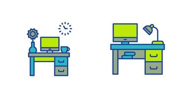 travail table et lieu de travail icône vecteur