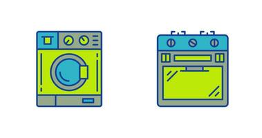 la lessive machine et le fourneau icône vecteur