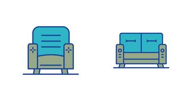 fauteuil et canapé icône vecteur