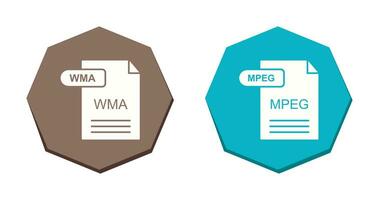 wma et mpeg icône vecteur