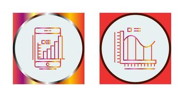 mobile et bar graphique icône vecteur