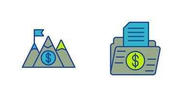 Montagne et dossier icône vecteur