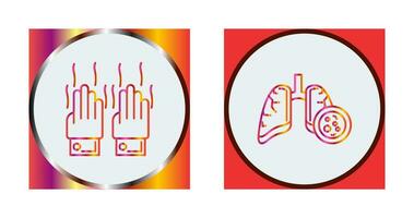 malodorant mains et poumon cancer icône vecteur