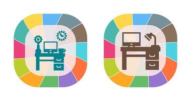 travail table et lieu de travail icône vecteur