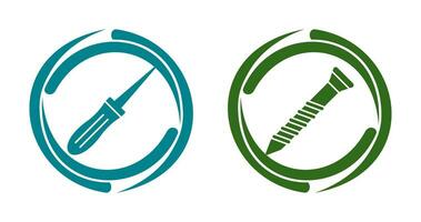 poinçon et vis icône vecteur