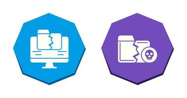 Les données perte et infecté icône vecteur