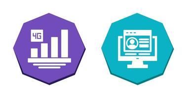 4 g et s'identifier icône vecteur
