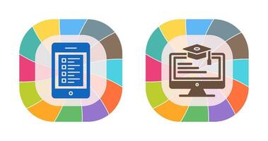 en ligne tester et en ligne apprentissage icône vecteur