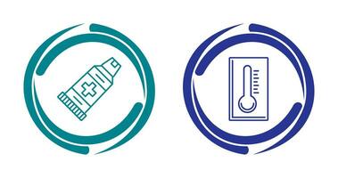 pâte et thermomètre icône vecteur