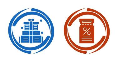 cadeau boîte et remise bon icône vecteur