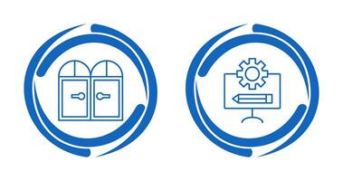 porte et plan icône vecteur