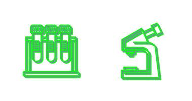 tester tube et microscope icône vecteur