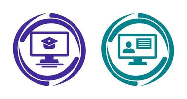 en ligne cours et distance icône vecteur