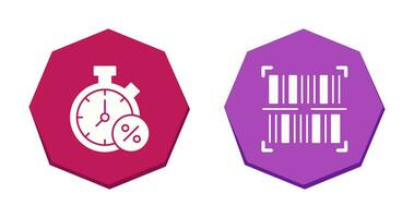 minuteur et code à barre icône vecteur