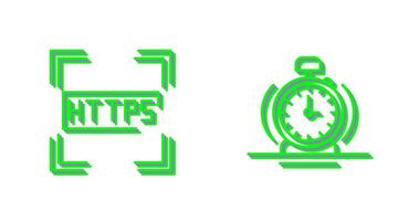 https et alarme icône vecteur