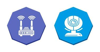routeur et la toile came icône vecteur