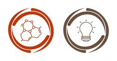 molécule et lumière ampoule icône vecteur