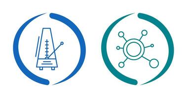 métronome et molécule icône vecteur