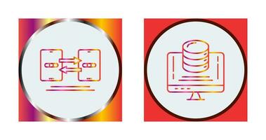 Les données synchronisation et Les données espace de rangement icône vecteur