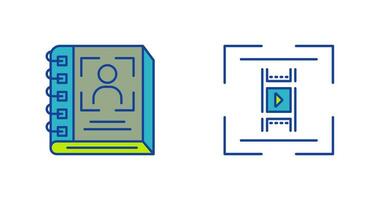 annuaire et vidéo icône vecteur