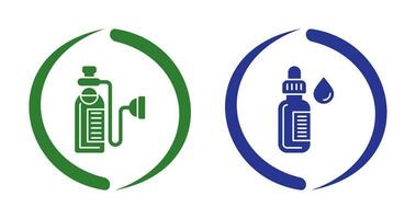 oxygène et compte-gouttes icône vecteur