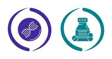ADN et comprimés icône vecteur