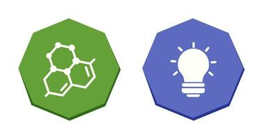 molécule et lumière ampoule icône vecteur